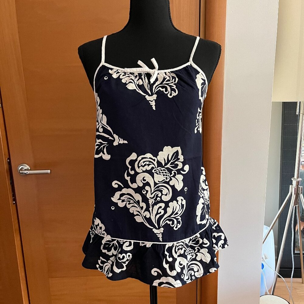 Mossimo Cotton Floral Tank Top w/ Peplum Size S